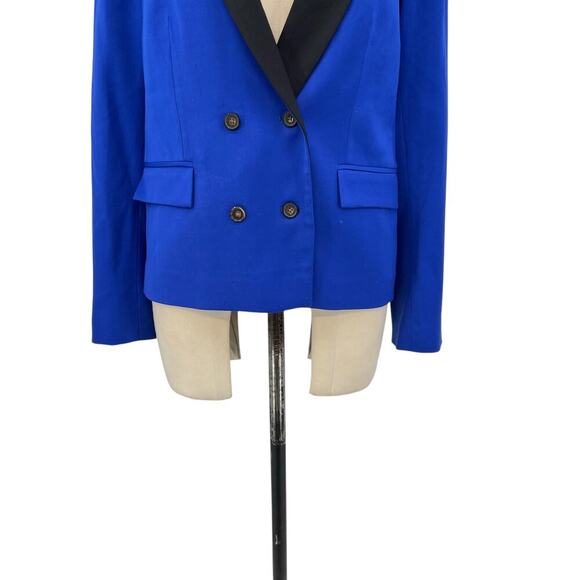 L.A.M.B. Double Breasted Wool Blend Blazer Cobalt Blue Black Size US 6 - Picture 6 of 16